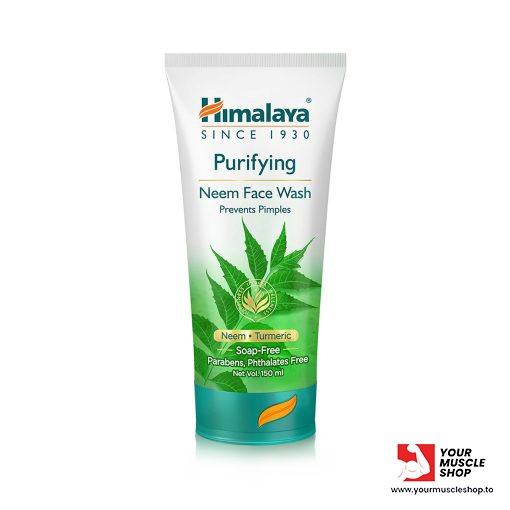 PURIFYING NEEM FACE WASH ( SOAP FREE ) [ NEEM ● TURMERIC 150ML ] FREE GIFT * TOOTHPASTE 80G – HIMALAYA